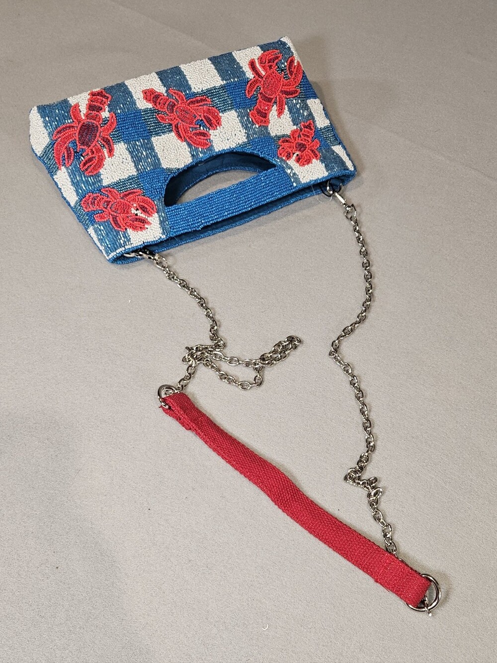 America & Beyond NWT Viral Beaded Lobster Clutch - Coastal Chic Nautical - Picture 7 of 14